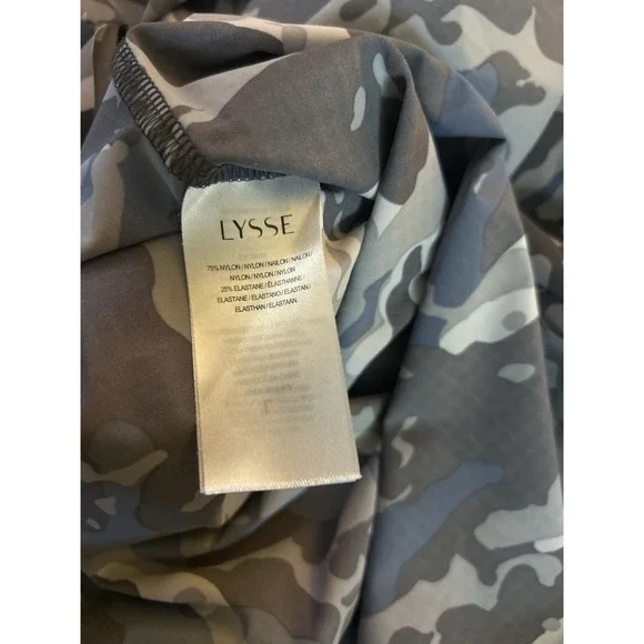 Lysse Grey Camo Shirt Womens Large Bluish Grey Stretch - Picture 5 of 5